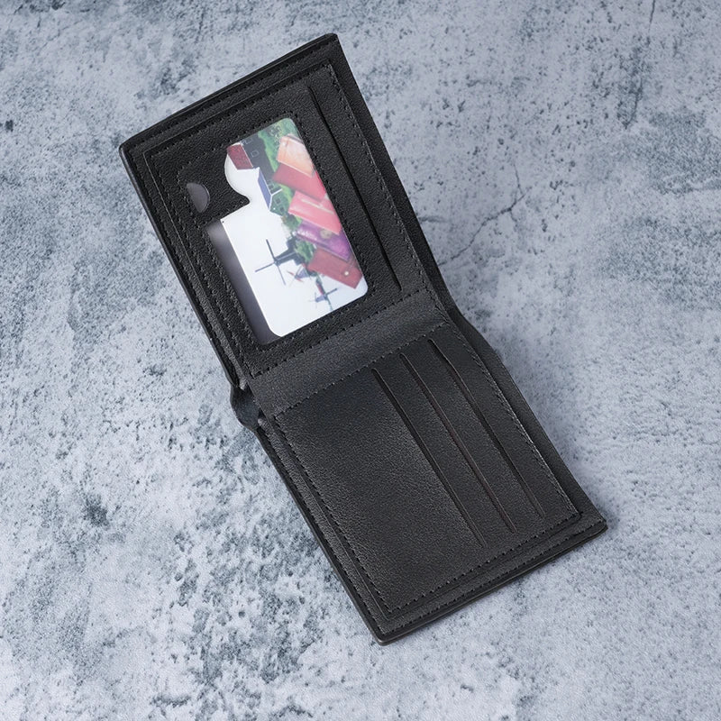 Fashionable PU Leather Men's Compact Wallet Wish Amazon Bestseller 100 Dollar Pattern Men's Coin Purse