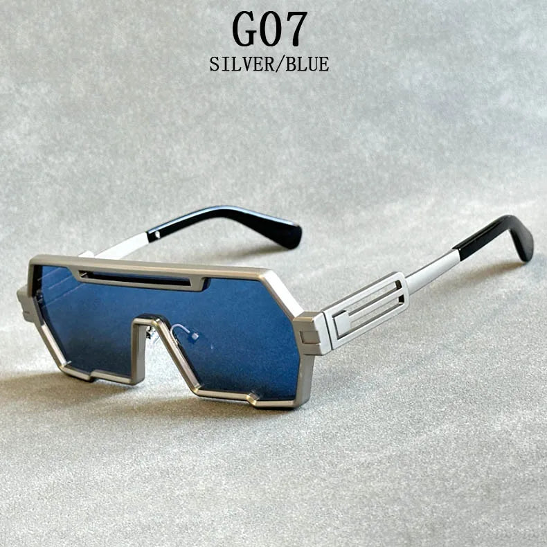 Steampunk Sunglasses For Men Vintage Designer Punk Fashion Glasses Retro One-Pieces Gafas De Sol Hombre Lunette De Soleil Homme