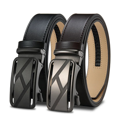 Brand Leather Belts for Men 105cm-135cm Automatic Belt with Ratchet Strap Top Quality Belts Luxury Belts for Men