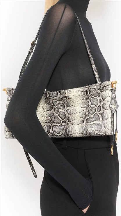 Luxury Serpentine Shoulder Bag Snake Pattern Underarm Bags for Women Designer Handbag Half Moon Crescent Bag NEW Clip Bags Purse