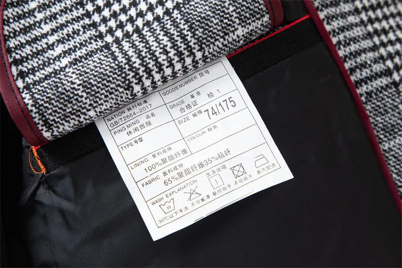 2025 New Business Dinner Gentleman Slim Gentleman Group Dress Fashion Men British Style Dress Best Man Plaid Plaid Plaid Blazer