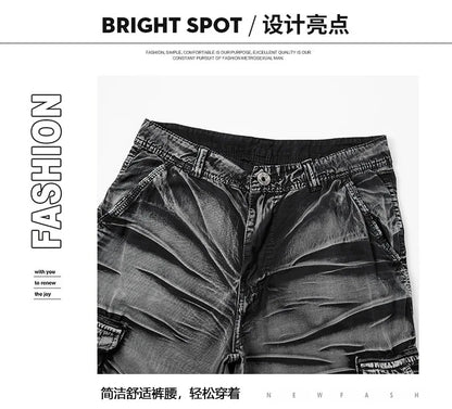 Men Multi Pocket Casual Breathable Sports New Shorts Men Summer Cargo Shorts Men Loose Plus Size Pure Cotton Five Point Pants