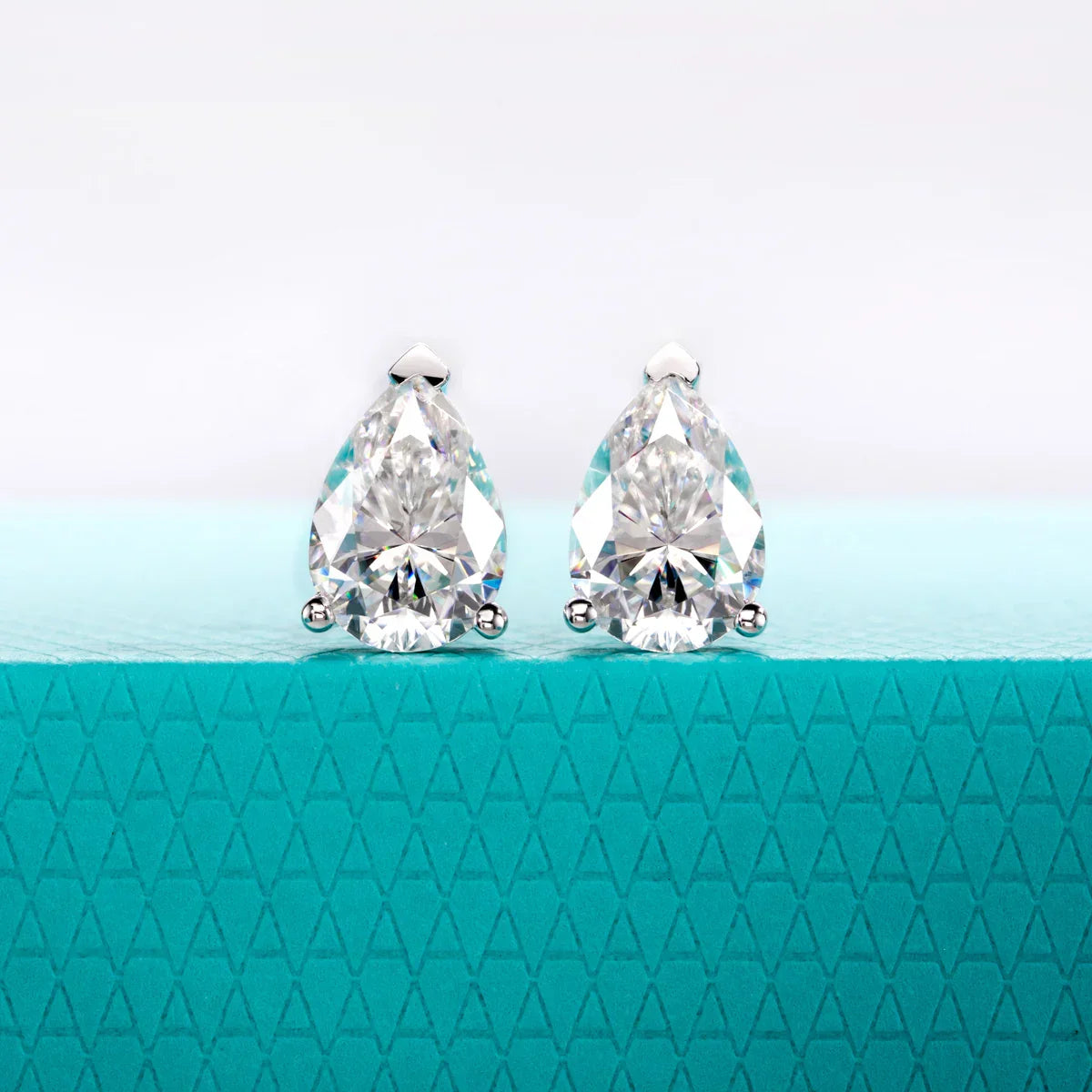 Classic Stud Earrings for Women 1cttw-6cttw Pear Moissanites 925 Sterling Silver D Color VVS1 Moissanite Earrings