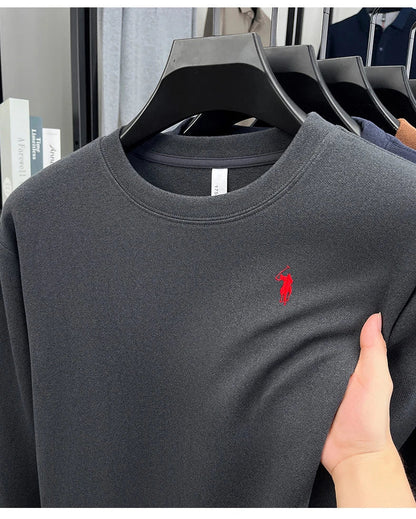 Luxury brand long sleeve T-shirt men's autumn Paul trendy exquisite pony embroidery pullover loose casual round neck sweatshirt
