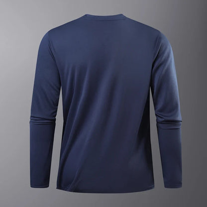 Men's Summer Long Sleeve Tops Outdoor Elastic Quick-Drying Breathable Cool Sweatshirt Men Jogging Reflective Strip Sweatshirt