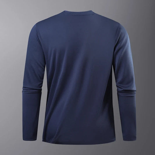 Men's Summer Long Sleeve Tops Outdoor Elastic Quick-Drying Breathable Cool Sweatshirt Men Jogging Reflective Strip Sweatshirt