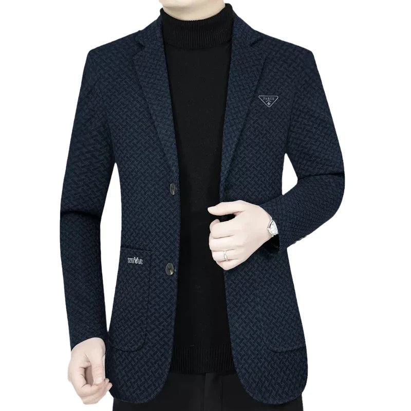 2026 Spring New Men's Blazer Business Casual Suit Jacket Middle Aged Male Fashion Office Wear Outerwear Top