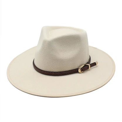 2024 Fashion Women Winter Wool Fedora Hat Men Simple Wide Brim Vintage Felt Jazz Hats New Top Trilby Cap