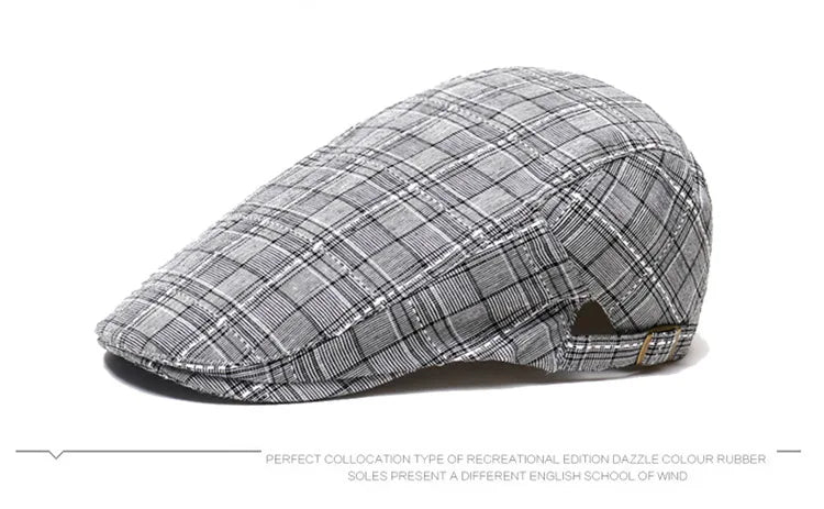 Men's Women's Beret Herringbone Flat Ivy Newsboy Hat Wool Blend Gatsby Cabbie Adjustable Cap