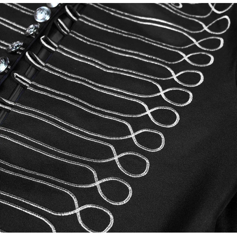 2025 New Black-gold/Silver Halloween Blazer Jacket for Men and Women,medieval Court Dress, Vintage Gothic Steam Drummer Costume