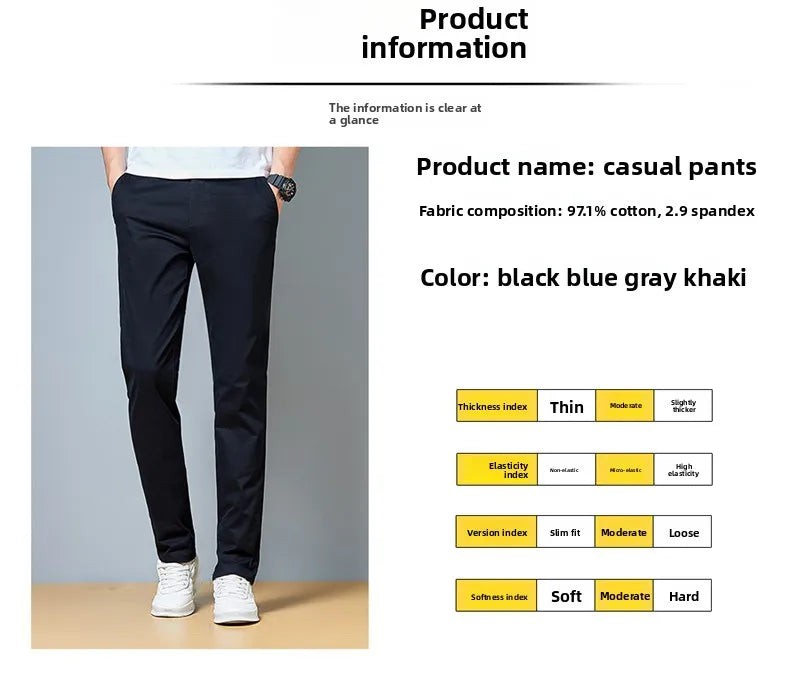Top Grade Cotton New Brand Casual Fashion Relax Fit Long Dress Pants Korean Straight Business Trousers Office Mens Clothing 2026