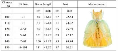 Toddler Birthday Party Green Dress Children's Day Tiana Inspired Delicate Princess Frock Girls Fairy Tale Gown Halloween Apparel