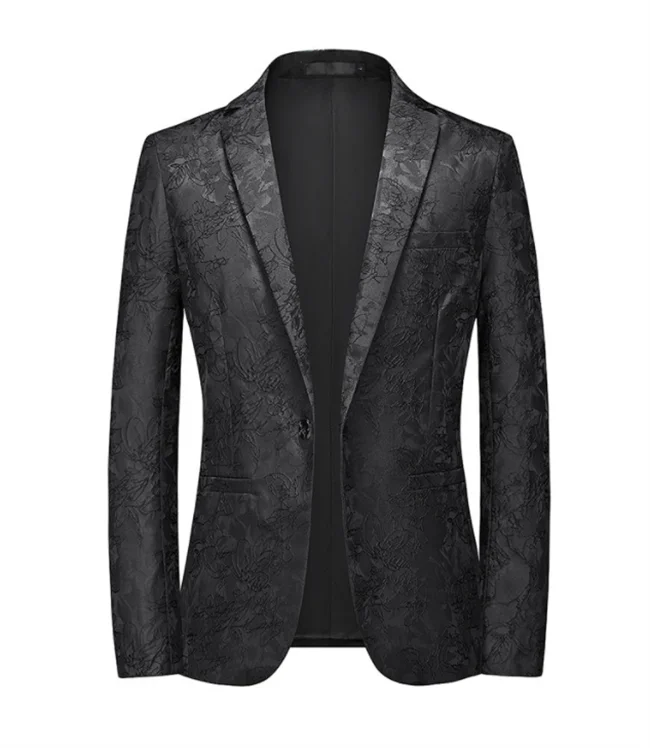 2026 New Men Business Social Suit Jacket Summer Male Single Breasted Thin Dress Male Jacquard Blazers Coats