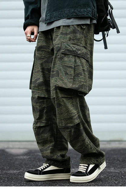High Quality American Retro Ast Craft Camouflage Cargo Pants For Men Clothing Outdoors Tactical Pants Casual Baggy Trousers Male