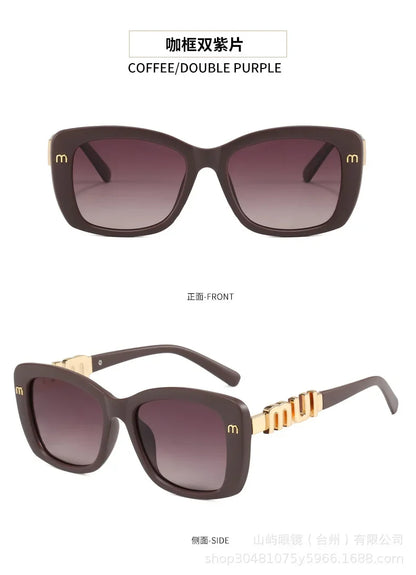 Ins Big Square Polarized Sunglasses 2025 New Fashion Women Men High-end Letters Sun Glasses Ladies Trendy Gafas De Sol UV400