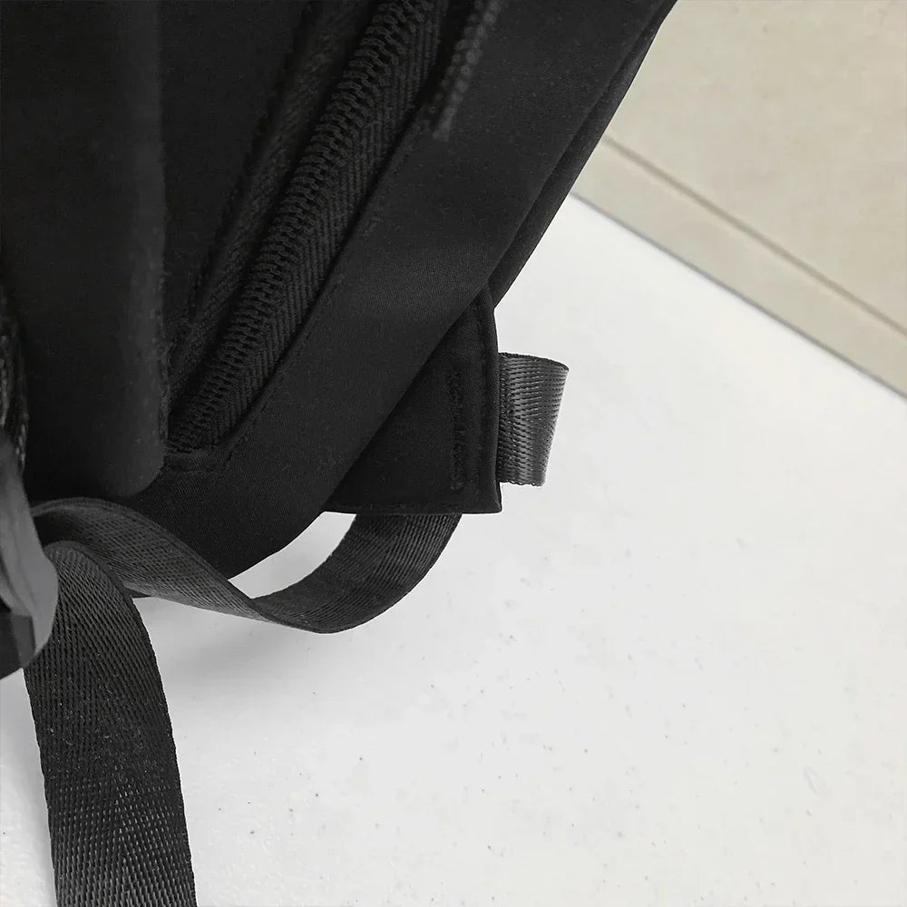 Large Capacity Solid Color Student Backpack Junior and high school simple black travel backpack