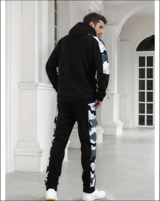 Men's Tracksuit Hoodie Sets Camouflage Hand  Hooded Leisure Suit Man Sweatshirt Pants Tactical Sweat Sports Suit