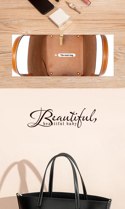 Autumn and Winter Classic Solid Color Retro Handbag, Women's New Large Capacity Tote Bag