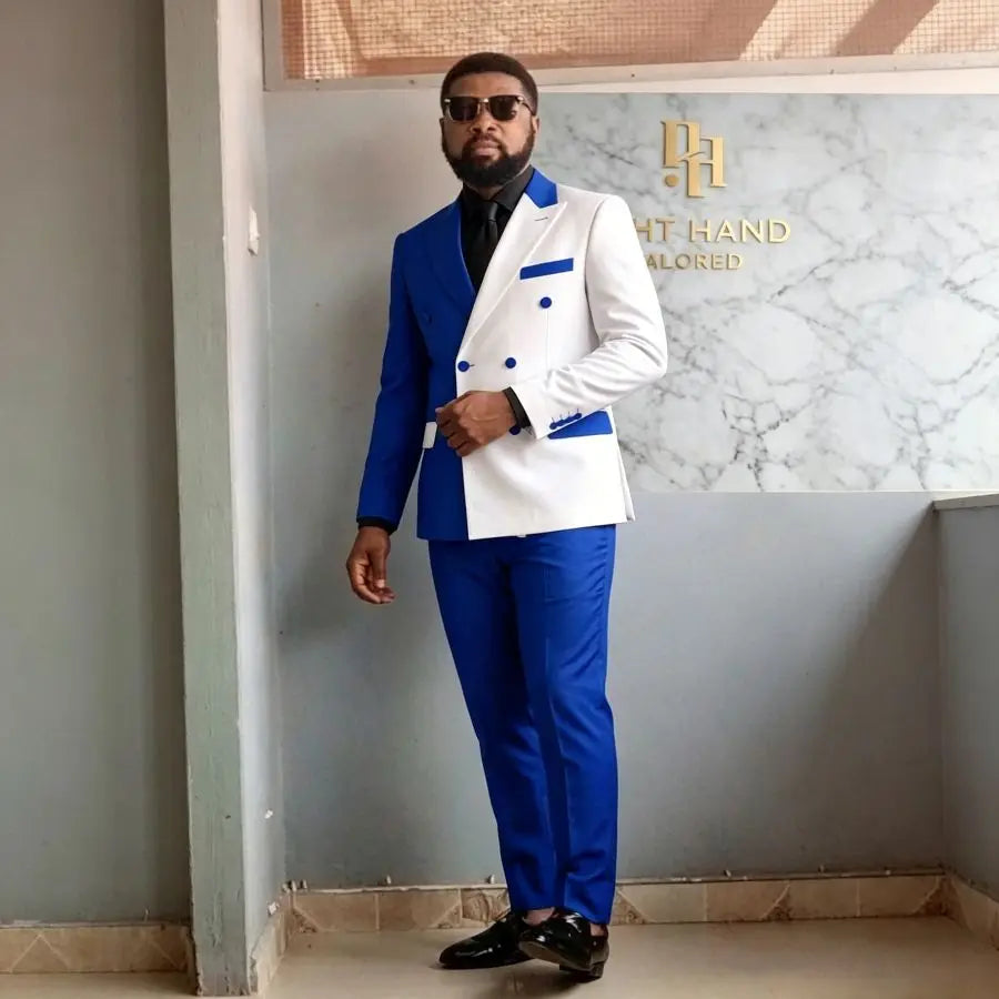 Double Breasted Wedding Suits for Man 2 Pieces Groom Tuxedo Slim Fit Formal Blazer Pants Set for Men Party Prom New Arrival 2026