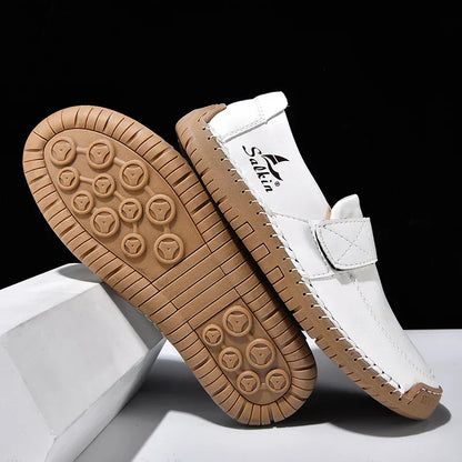 Men's Slip On Loafers Soft Leather Preppy Lightweight Breathable Driving Shoes Non Slip Daily Fashion Casual Outdoor Sneakers