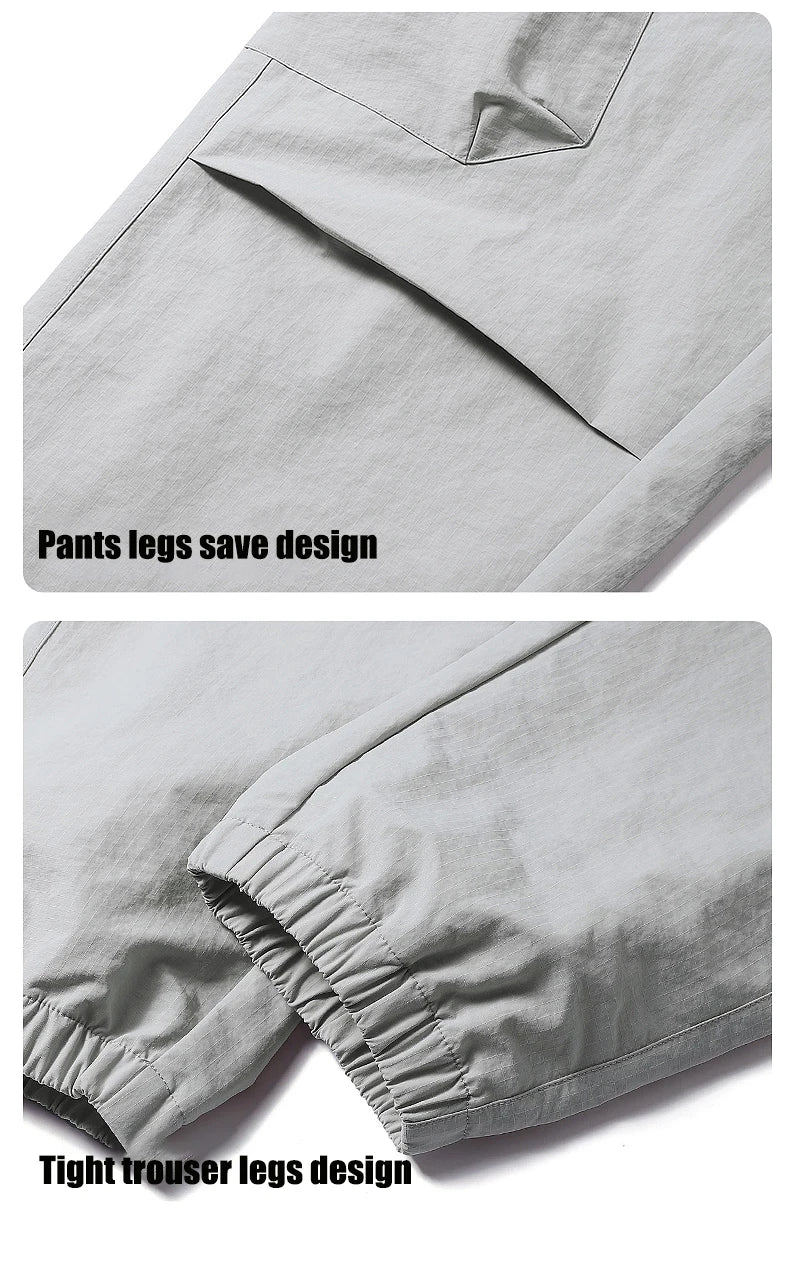 Hiking Men Pant Breathable Waterproof Trousers Elastic Waist Camping Pant Women Slant Pockets Travel Pant Outdoor Sports Pant
