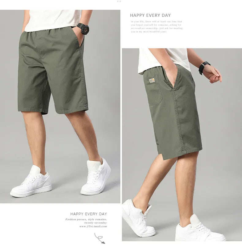 Men's Elastic Waist Casual Shorts Summer Light Weight Sweat Shorts Relaxed Fit Work Shorts Loose Casual Jogger Short