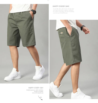 Men's Elastic Waist Casual Shorts Summer Light Weight Sweat Shorts Relaxed Fit Work Shorts Loose Casual Jogger Short