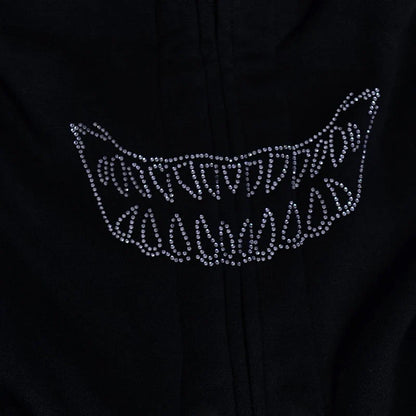 Y2K Rhinestone Cobweb Zip Up Oversized Sweatshirt 2022 Autumn Goth Hoodie Men Women Grunge Hooded Jacket Streetwear Y2K Clothing