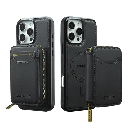For Magsafe Magnetic Leather Phone Case for iPhone 16E 17 Air 16 15 Plus 14 13 12 11 Pro Max Wallet Card Holder Pocket Cover
