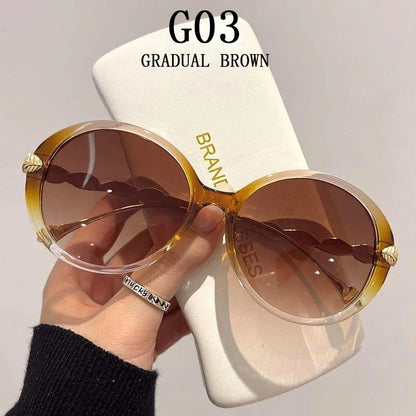 Round Sunglasses Women 2023 Oversized Luxury Fashion Glasses  Vintage Shades Retro Lunette De Soleil Femme Gafas De Sol Mujer