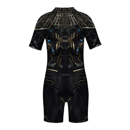 Children One Pieces Swimsuit Superhero 3D Print Playsuit Child Short Sleeve Swimwear Beach Bathing Suit Swim Wear For Boys Girls