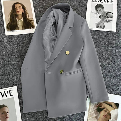 Casual Plaid Women's Suit Jacket Spring Autumn New Style Large Size Street Style Top Quality Polyester Commute Style Fashionable