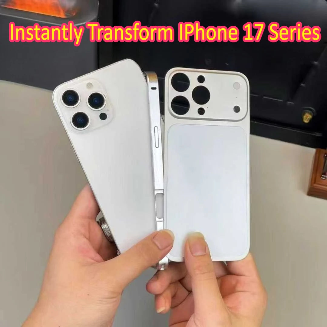 Original Colour Aluminum Alloy Frame Backplane Case For IPhone 13 14 15 16 Pro Max Transform IPhone 17 Series Lens Protect Cover