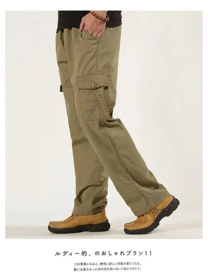 6XL Winter Men Fleece Pants Large size Mens Cargo Pants Trousers  Men Sports Sweatpants Thicken Style Trousers Jogger Pants Male
