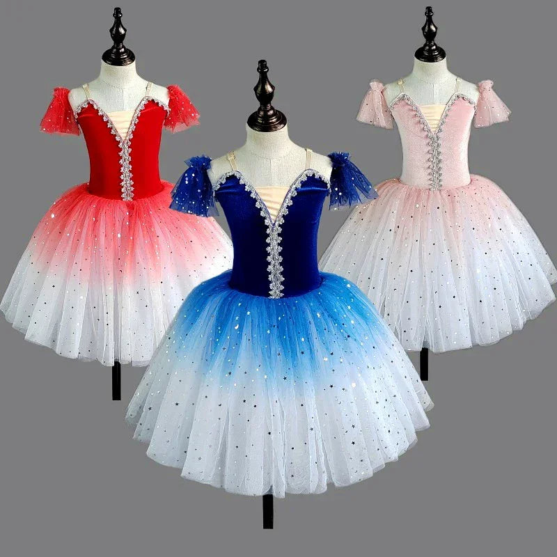 Girl Ballet Dress Dance Costumes Kids Outfit Vestidos Performance Party Baby Clothing Summer Girls Dresses Tutu Children's Day