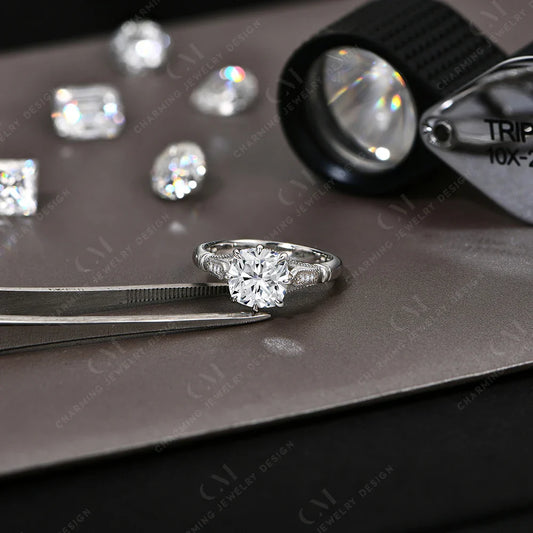 Original Design Moissanite Ring Lab Diamond Sparkling 925 Sterling Silver  for Women Engagement Fine Customized Jewelry