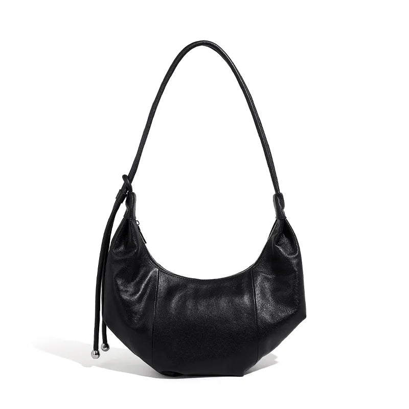 Dumpling bag leather bag Soft Leather Large Capacity minimalist shoulder bag women female luxury moon bag handbag