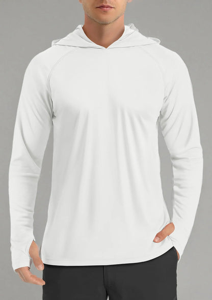 Sun Protection Shirts Mens Long Sleeve Hoodie Casual UV-Proof T-Shirts Breathable Lightweight Quick Dry T shirts Swim