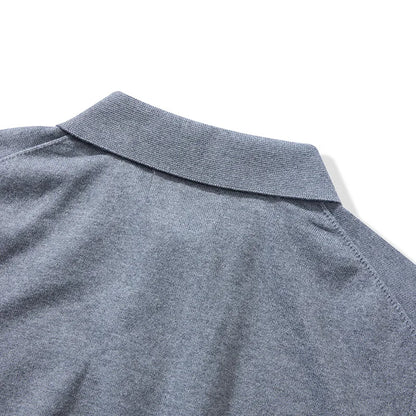 New American Retro Lapel Knitted POLO Shirt Pure Cotton Sweater Pullover Bottoming Casual Sweater Long Sleeve Men