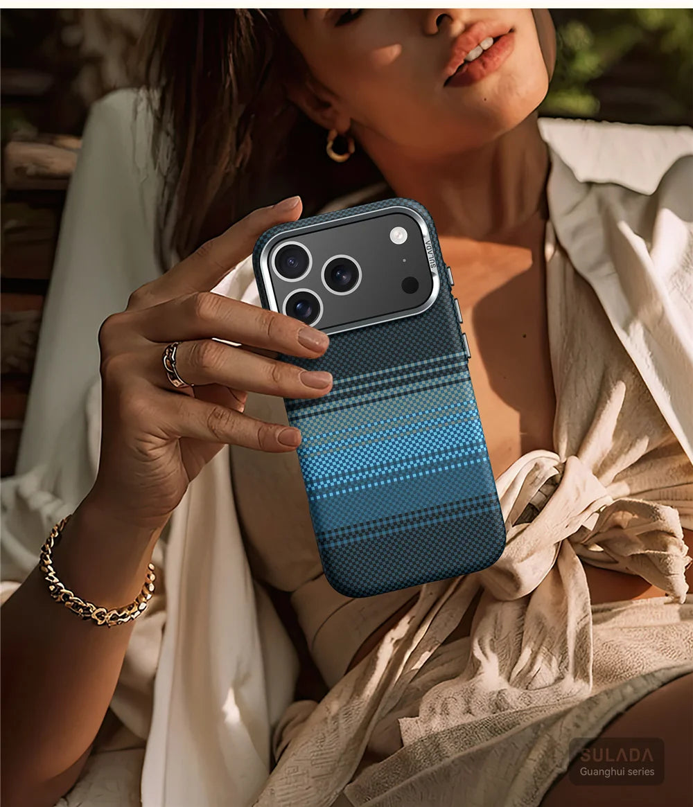 Ultra Strong Magnets Carbon Fiber Pattern Phone Case for IPhone 17 Pro Max Magnetic Wireless Charging Shockproof Protect Cover