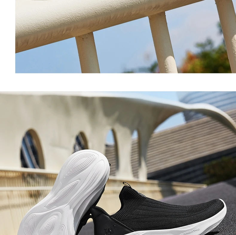 Lightweight Slip-On Men Running Shoes Breathable Mesh Upper Cushion Comfort Soft Soled Male Sneakers 672542215F