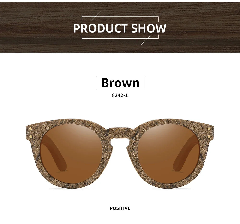 Brand coconut fiber sunglasses Eco-friendly  new wood,made  polarized UV400 protection natural degradation glasses 8242
