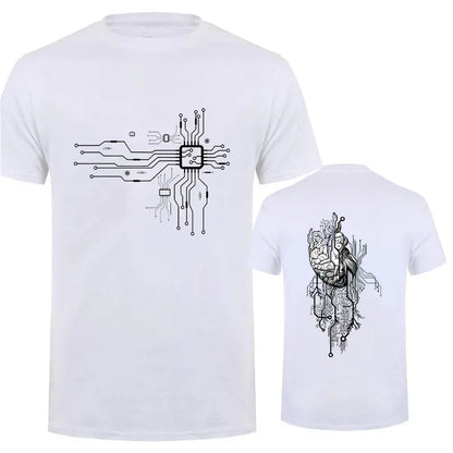 Brand New Men's T-Shirt O-Neck Men T-shirt for Male T Shirts CPU Processor Circuit Diagram Print Man Tops Tees Tshirt Clothing