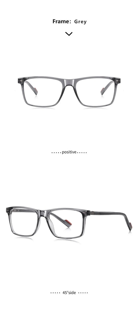 New Fashionable Geometric Square Frame Minimalist Design Men's Anti-Blue Light Glasses Customizable Prescription LS218