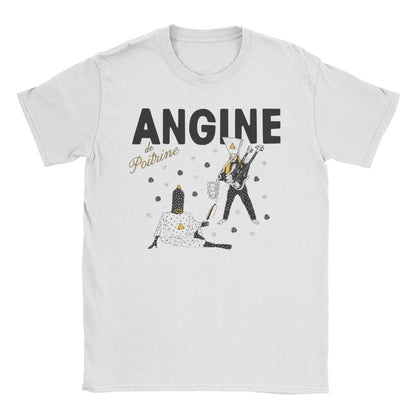 Printed Angine De Poitrine Rock Band T Shirt For Unisex  Cotton T-shirts Short Sleeve Clothes