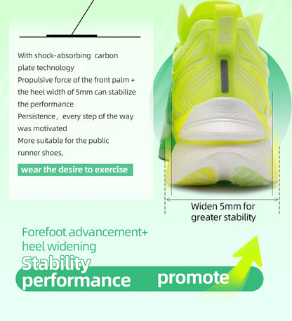 Pace Beam Marathon Running Shoes for Men Anti-slip Ultra-light Rebound Athletic Shoes Carbon Plate Sport Walking Sneakers