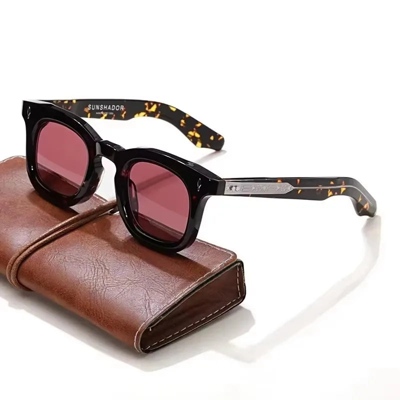 Top Quality Handmade Acetate Round Sunglasses Men Women Classic Sunglasses Outdoor UV400 Protection Glasses Custom Logo Lenses