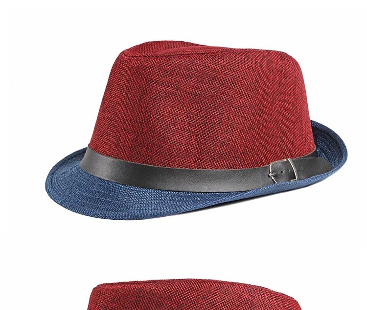 Spring and Summer Patchwork Men's Jazz Hat  Unisex Fashionable Fedoras Hat for Women