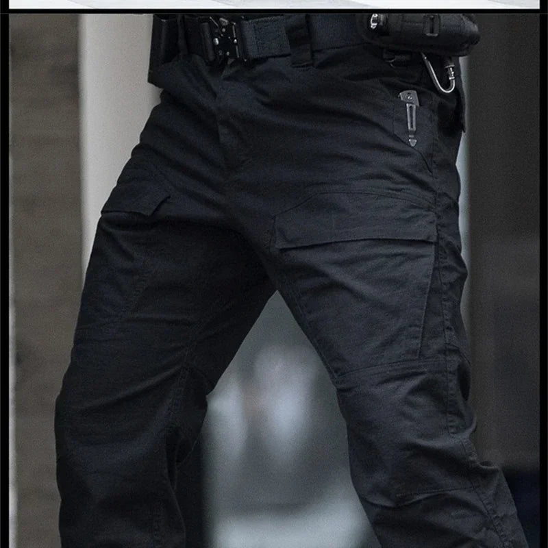 2024 Men Pants Tactical Cargo Pants Casual Waterproof Elastic Outdoor Woring Hiking Safari Style Trousers Male Multi Pockets