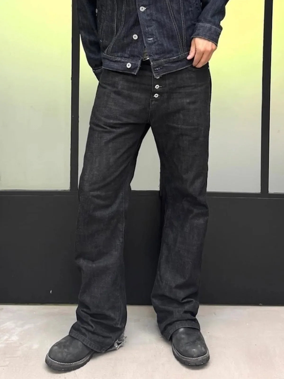 BootCut Original Jeans Wide Leg Trousers Straight Button Design ZJ124